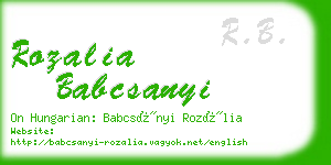 rozalia babcsanyi business card